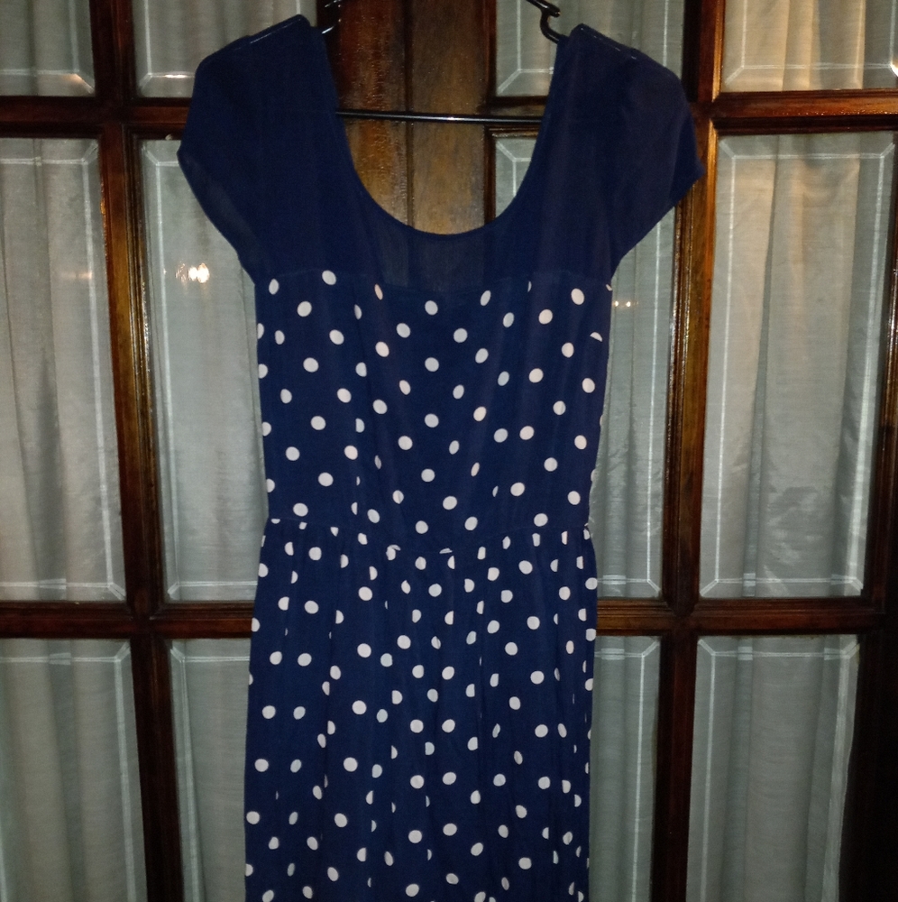 Abercrombie & Fitch: Dark Blue Polka Dot dress